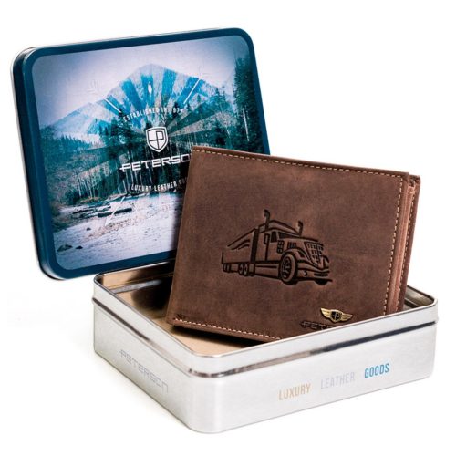 Peterson PTN 304T HUNTER mintás barna férfi valódi bőr pénztárca 12 x 9 x 2.5 cm