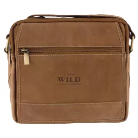   Wild 251L-MH konyak férfi bőr oldaltáska, válltáska 22 x 23 x 9 cm