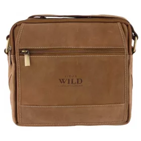   Wild 251L-MH konyak férfi bőr oldaltáska, válltáska 22 x 23 x 9 cm