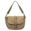 VS 005 taupe női bőr válltáska, oldaltáska 33 x 25 x 12 cm