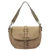 VS 005 taupe női bőr válltáska, oldaltáska 33 x 25 x 12 cm