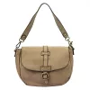 VS 005 taupe női bőr válltáska, oldaltáska 33 x 25 x 12 cm