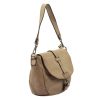 VS 005 taupe női bőr válltáska, oldaltáska 33 x 25 x 12 cm