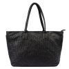 VS 010 fekete női bőr válltáska, shopper 46 x 28 x 15 cm