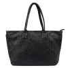 VS 010 fekete női bőr válltáska, shopper 46 x 28 x 15 cm