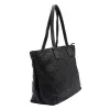 VS 010 fekete női bőr válltáska, shopper 46 x 28 x 15 cm