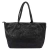VS 010 fekete női bőr válltáska, shopper 46 x 28 x 15 cm