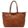 VS 010 barna női bőr válltáska, shopper 46 x 28 x 15 cm