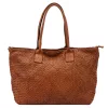 VS 010 barna női bőr válltáska, shopper 46 x 28 x 15 cm