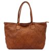 VS 010 barna női bőr válltáska, shopper 46 x 28 x 15 cm