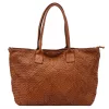 VS 010 barna női bőr válltáska, shopper 46 x 28 x 15 cm