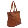 VS 010 barna női bőr válltáska, shopper 46 x 28 x 15 cm