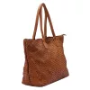 VS 010 barna női bőr válltáska, shopper 46 x 28 x 15 cm