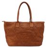 VS 010 barna női bőr válltáska, shopper 46 x 28 x 15 cm