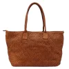 VS 010 barna női bőr válltáska, shopper 46 x 28 x 15 cm