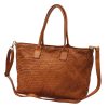 VS 010 barna női bőr válltáska, shopper 46 x 28 x 15 cm