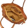VS 010 barna női bőr válltáska, shopper 46 x 28 x 15 cm