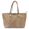VS 010 bézs női bőr válltáska, shopper táska 46 x 28 x 15 cm 