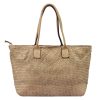 VS 010 bézs női bőr válltáska, shopper táska 46 x 28 x 15 cm 