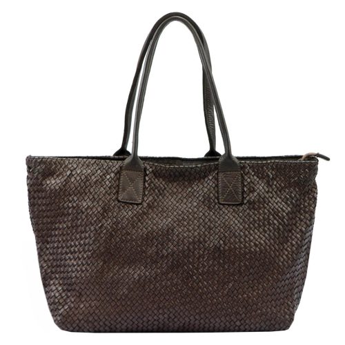 VS 010 barna női bőr válltáska 46 x 28 x 15 cm 