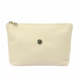   Gregorio COSMETICS-005   bézs női bőr kozmetikai táska 21 x 13 x 8 cm