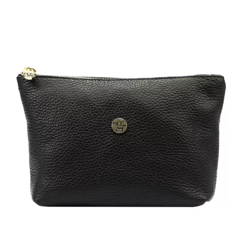 Gregorio COSMETICS-005 fekete női bőr kozmetikai táska 21 x 13 x 8 cm