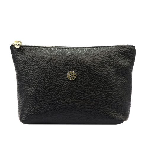 Gregorio COSMETICS-005 fekete női bőr kozmetikai táska 21 x 13 x 8 cm