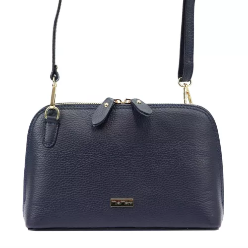 MiaMore 01-043 navy kék női bőr válltáska, oldaltáska 26.5 x 16.5 x 8 cm