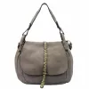 VS 006 taupe női bőr kézitáska, oldaltáska 36 x 30 x 14 cm
