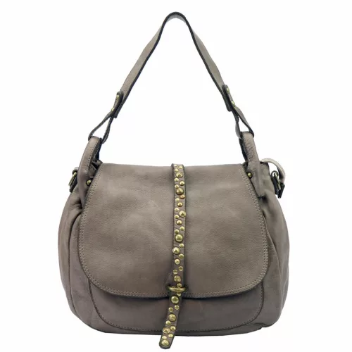 VS 006 taupe női bőr kézitáska, oldaltáska 36 x 30 x 14 cm