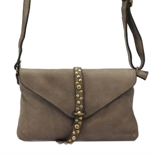 VS 013 taupe női bőr válltáska, oldaltáska 28 x 17 x 6 cm