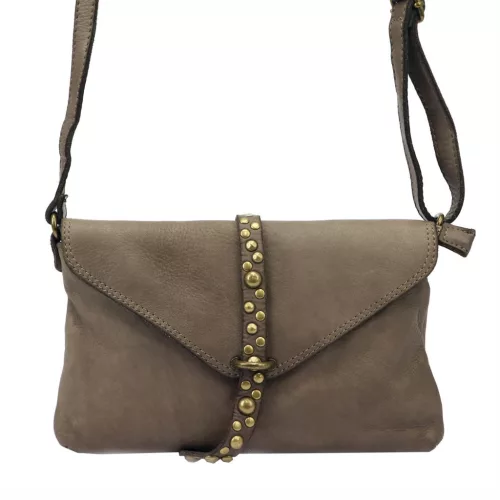 VS 013 taupe női bőr válltáska, oldaltáska 28 x 17 x 6 cm
