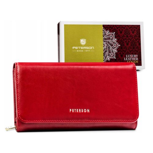 Peterson PTN 421077-SG piros női bőr pénztárca 18.5 x 9.5 x 3 cm