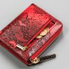 Peterson PTN SM-816 piros kígyóbőr mintás női bőr pénztárca