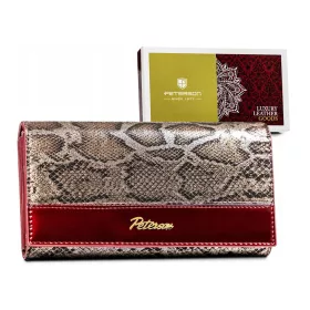   Peterson PTN BS-411 SNAKE-2 piros marhabőr női pénztárca 17.5x9.5x3 cm