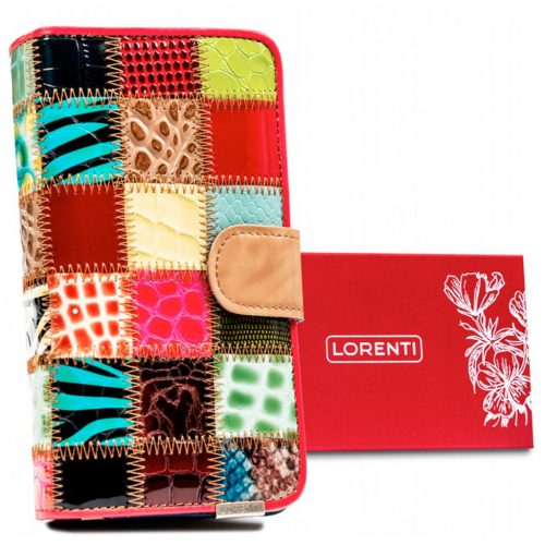 Lorenti 86302-SQUARE színes női bőr pénztárca 10 x 18 x 4 cm