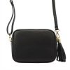 Luka 20-040 fekete női bőr válltáska, oldaltáska 21 x 15.5 x 8 cm