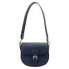 Luka 19-59 navy női bőr válltáska, oldaltáska 21 x 17.5 x 9 cm