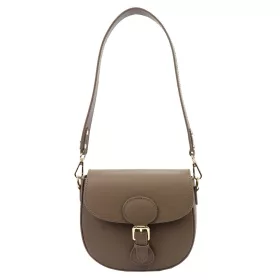   Luka 19-59 taupe női bőr válltáska, oldaltáska 21 x 17.5 x 9 cm