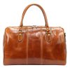 Gregorio 132 olasz konyakbarna bőr utazótáska 45 x 29 x 25 cm