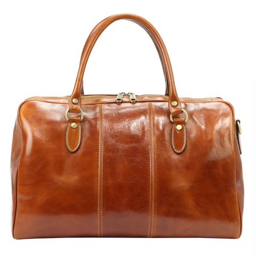 Gregorio 132 olasz konyakbarna bőr utazótáska 45 x 29 x 25 cm