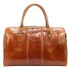 Gregorio 132 olasz konyakbarna bőr utazótáska 45 x 29 x 25 cm