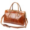 Gregorio 132 olasz konyakbarna bőr utazótáska 45 x 29 x 25 cm