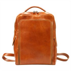   Florence 2004 olasz konyakbarna női bőr hátizsák 28 x 36 x 11 cm