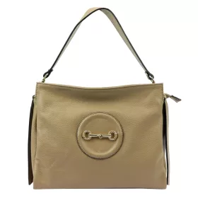   Luka 20-043 taupe női bőr válltáska, oldaltáska 31 x 25 x 12 cm