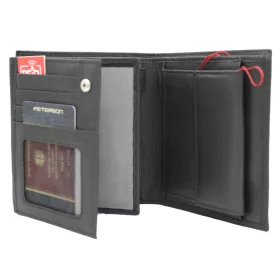   Peterson MR-05-CN fekete férfi bőr pénztárca 11 x 13 x 2.5 cm
