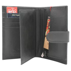   Peterson MR-07L-CN fekete férfi bőr pénztárca 9.5 x 13.5 x 2 cm