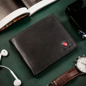   Peterson MR-08-CN fekete férfi bőr pénztárca 13 x 10.5 x 2 cm