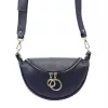 Luka 20-033 navy női bőr válltáska, oldaltáska, crossbody 25 x 16 x 10 cm
