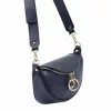 Luka 20-033 navy női bőr válltáska, oldaltáska, crossbody 25 x 16 x 10 cm